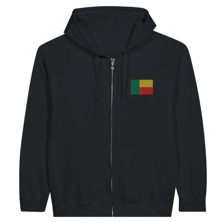 Sweat à capuche bénin coton mélangé broderie couleur