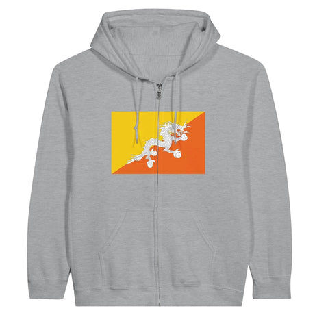 Sweat à capuche bhoutan coton mélangé broderie zip