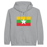Sweat à capuche birmanie coton mélangé fermeture éclair