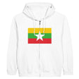Sweat à capuche birmanie coton mélangé fermeture éclair