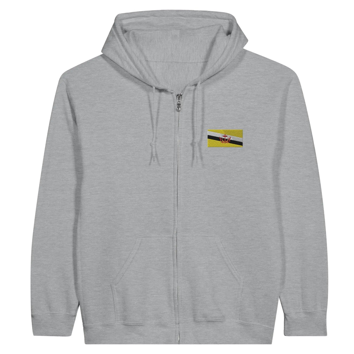 Sweat à capuche brunei broderie couleur coton mélangé