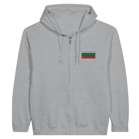 Sweat à capuche bulgarie coton mélangé broderie couleur