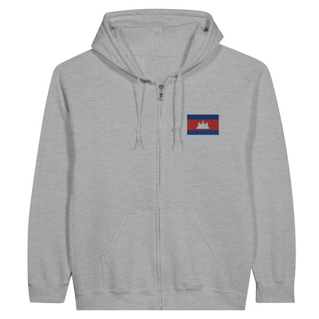 Sweat à capuche cambodge coton mélangé broderie couleur