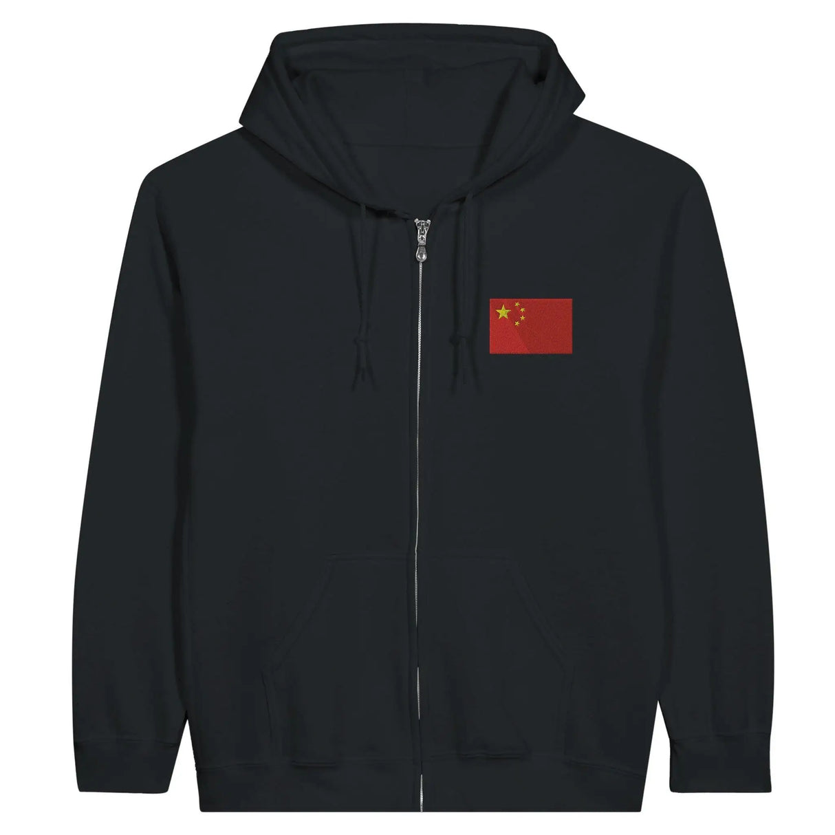 Sweat à capuche chine broderie couleur coton mélangé