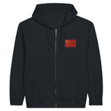 Sweat à capuche chine broderie couleur coton mélangé