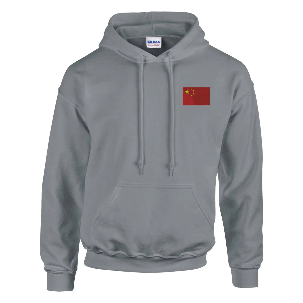 Sweat à capuche chine coton mélangé broderie couleur