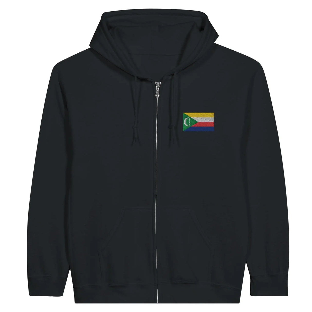 Sweat à capuche comores coton mélangé broderie couleur
