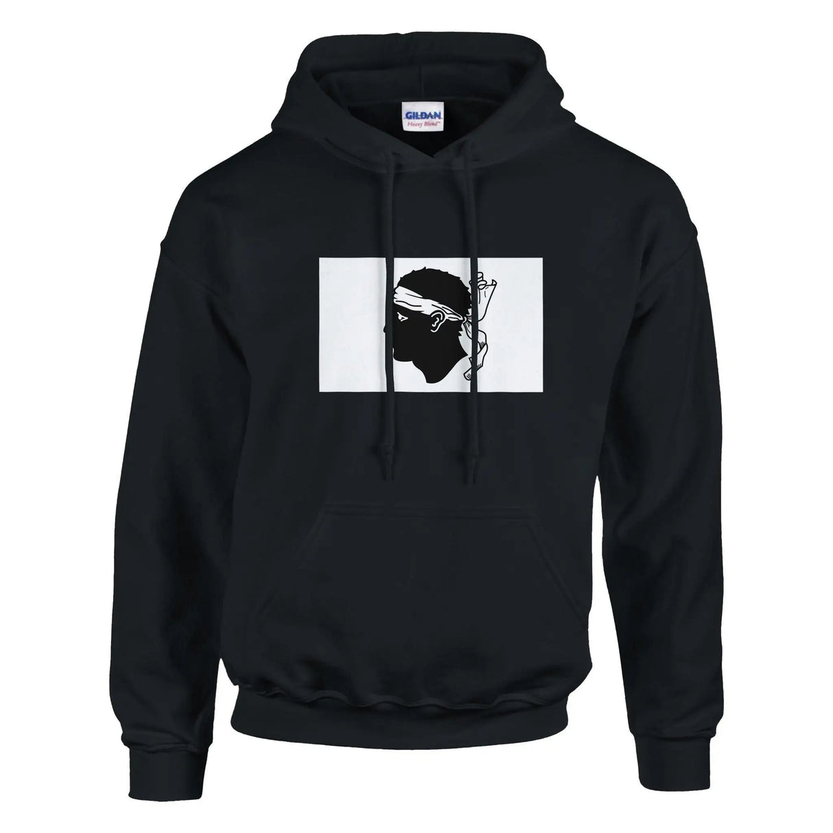 Sweat à capuche corse coton mélangé brodé couleur