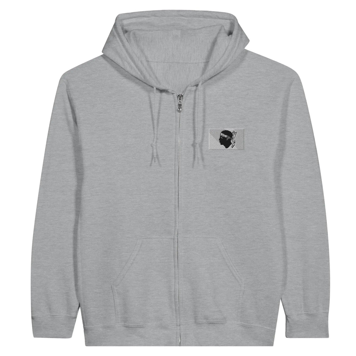Sweat à capuche corse coton mélangé broderie couleur