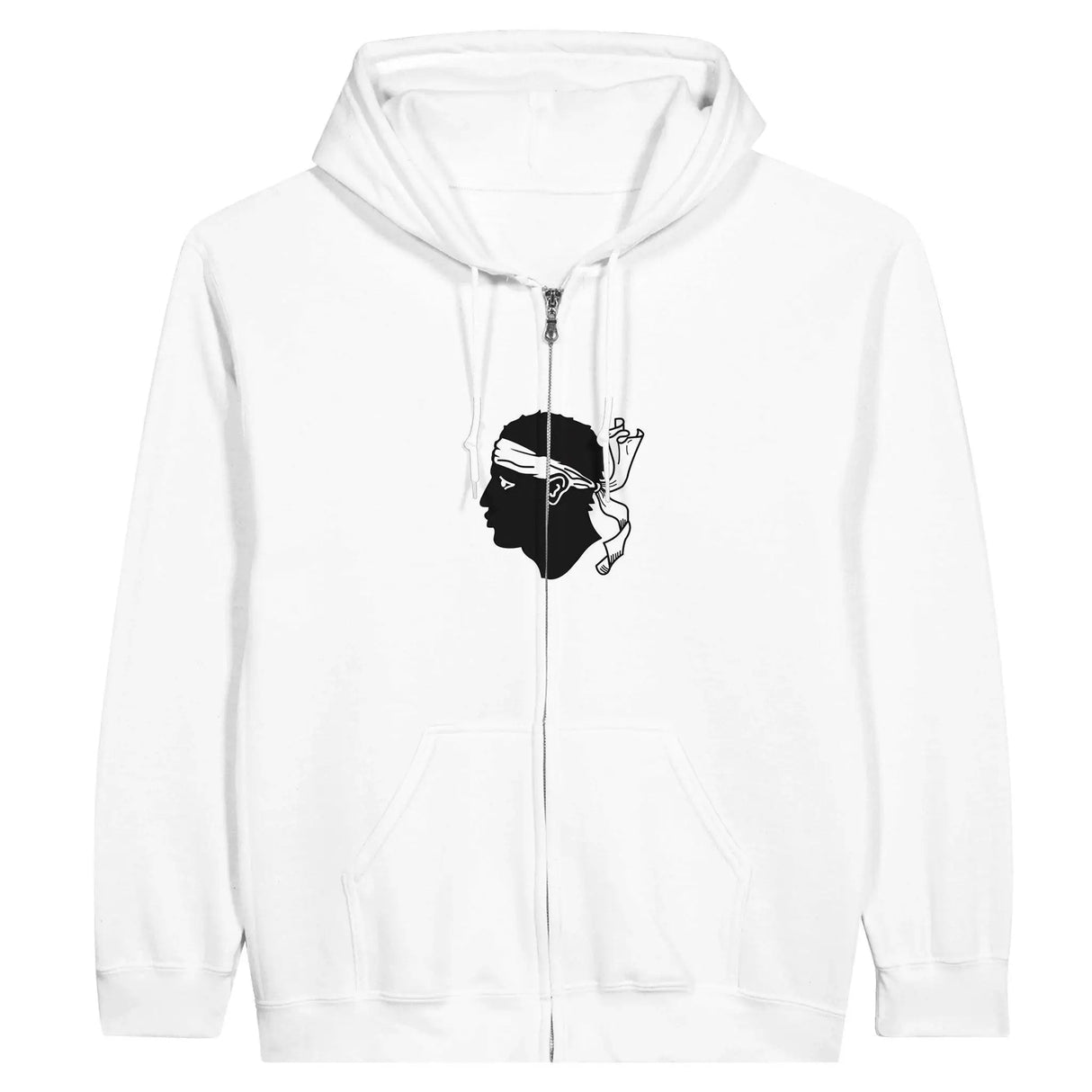 Sweat à capuche corse coton mélangé broderie drapeau