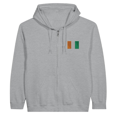 Sweat à capuche côte d’ivoire broderie coton mélangé