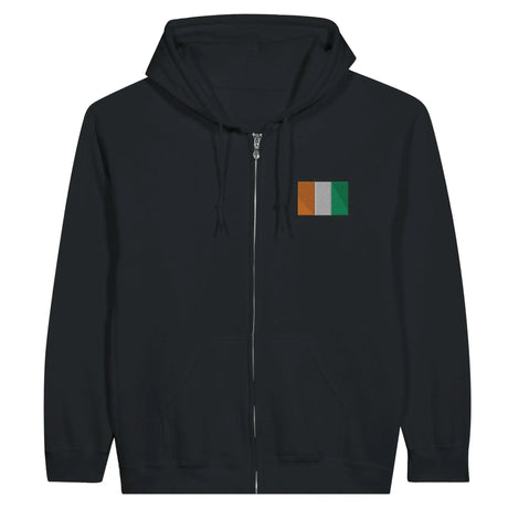 Sweat à capuche côte d’ivoire broderie coton mélangé