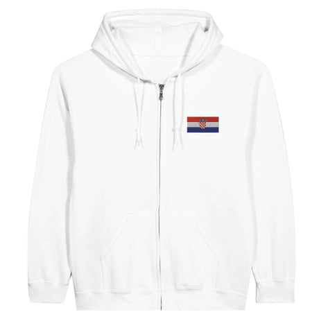 Sweat à capuche croatie broderie couleur coton mélangé