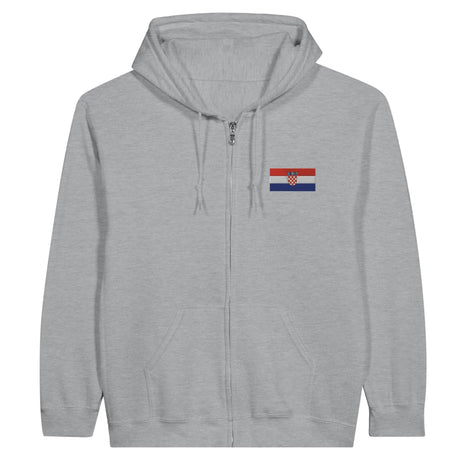 Sweat à capuche croatie broderie couleur coton mélangé