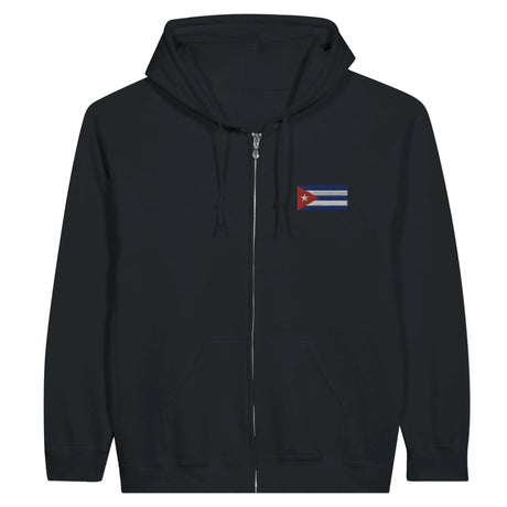 Sweat à capuche cuba coton mélangé broderie couleur