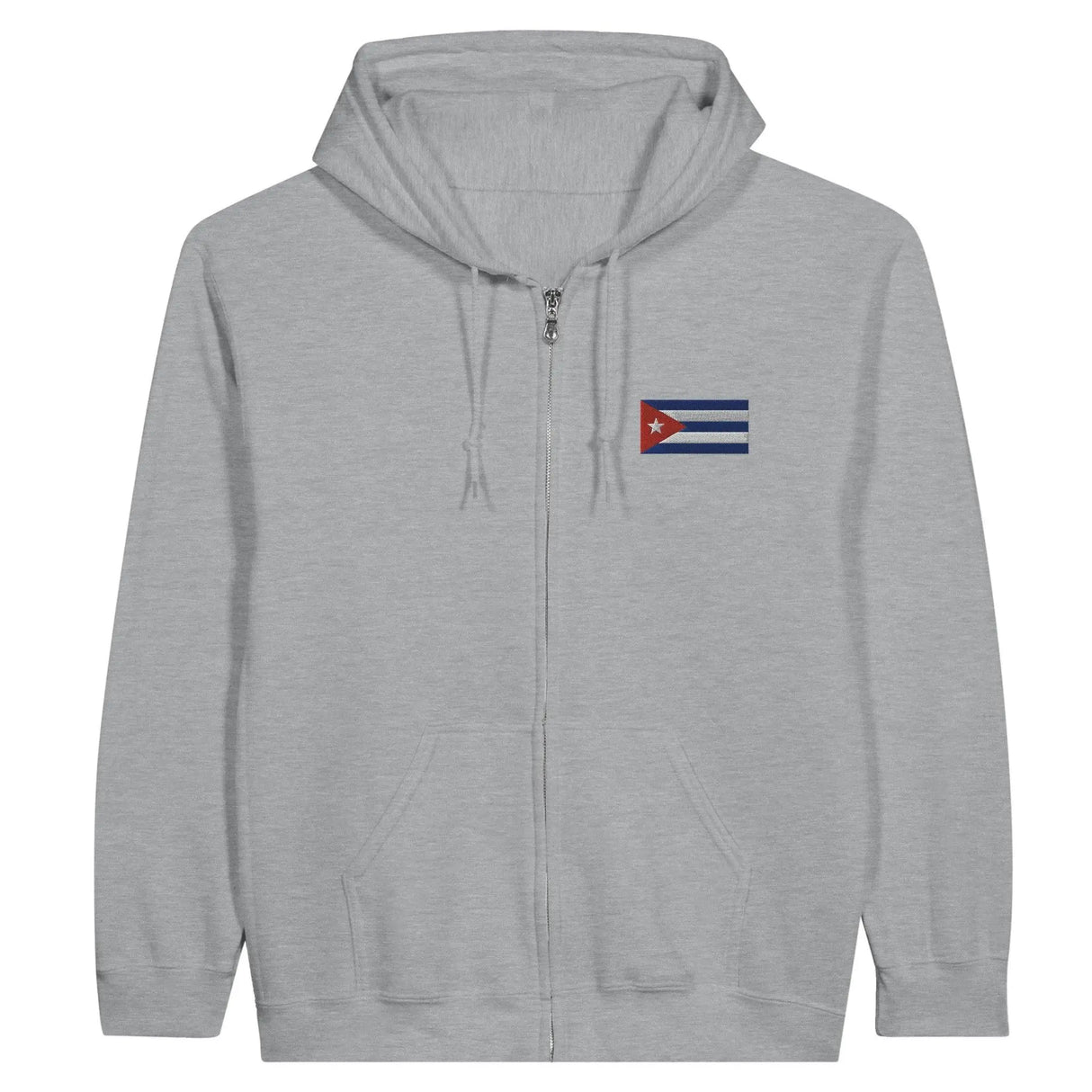 Sweat à capuche cuba coton mélangé broderie couleur
