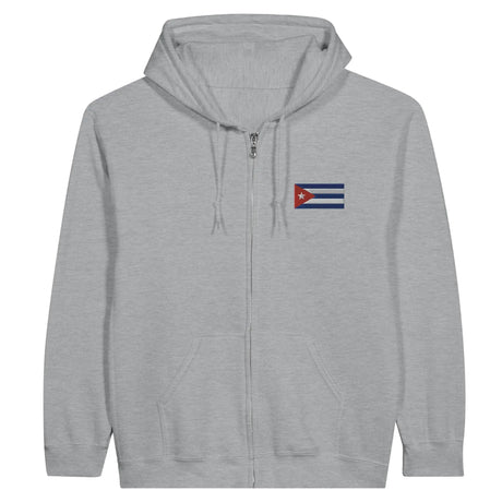 Sweat à capuche cuba coton mélangé broderie couleur
