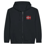 Sweat à capuche danemark coton mélangé broderie couleur