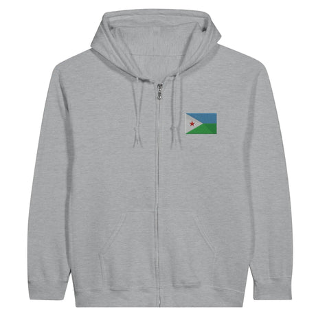 Sweat à capuche djibouti coton mélangé broderie couleur
