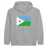 Sweat à capuche djibouti coton mélangé fermeture éclair