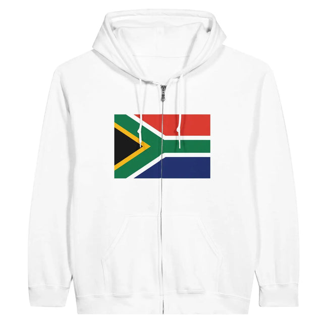 Sweat à capuche drapeau afrique du sud à fermeture éclair - pixelformaflag