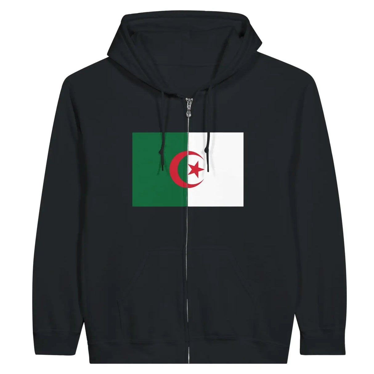 Sweat à capuche drapeau algérie à fermeture éclair - pixelformaflag