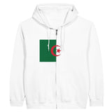 Sweat à capuche drapeau algérie à fermeture éclair - pixelformaflag