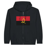 Sweat à capuche drapeau angola à fermeture éclair - pixelformaflag