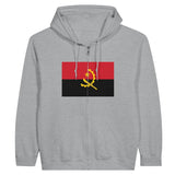 Sweat à capuche drapeau angola à fermeture éclair - pixelformaflag