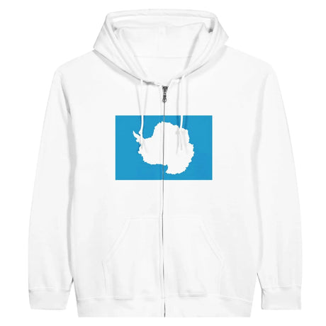 Sweat à capuche drapeau antarctique à fermeture éclair - pixelformaflag