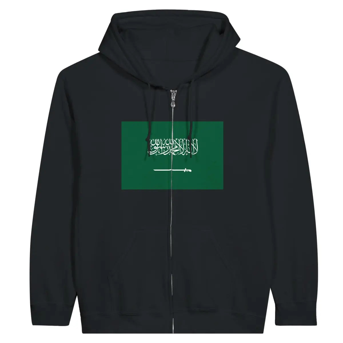 Sweat à capuche drapeau arabie saoudite à fermeture éclair - pixelformaflag