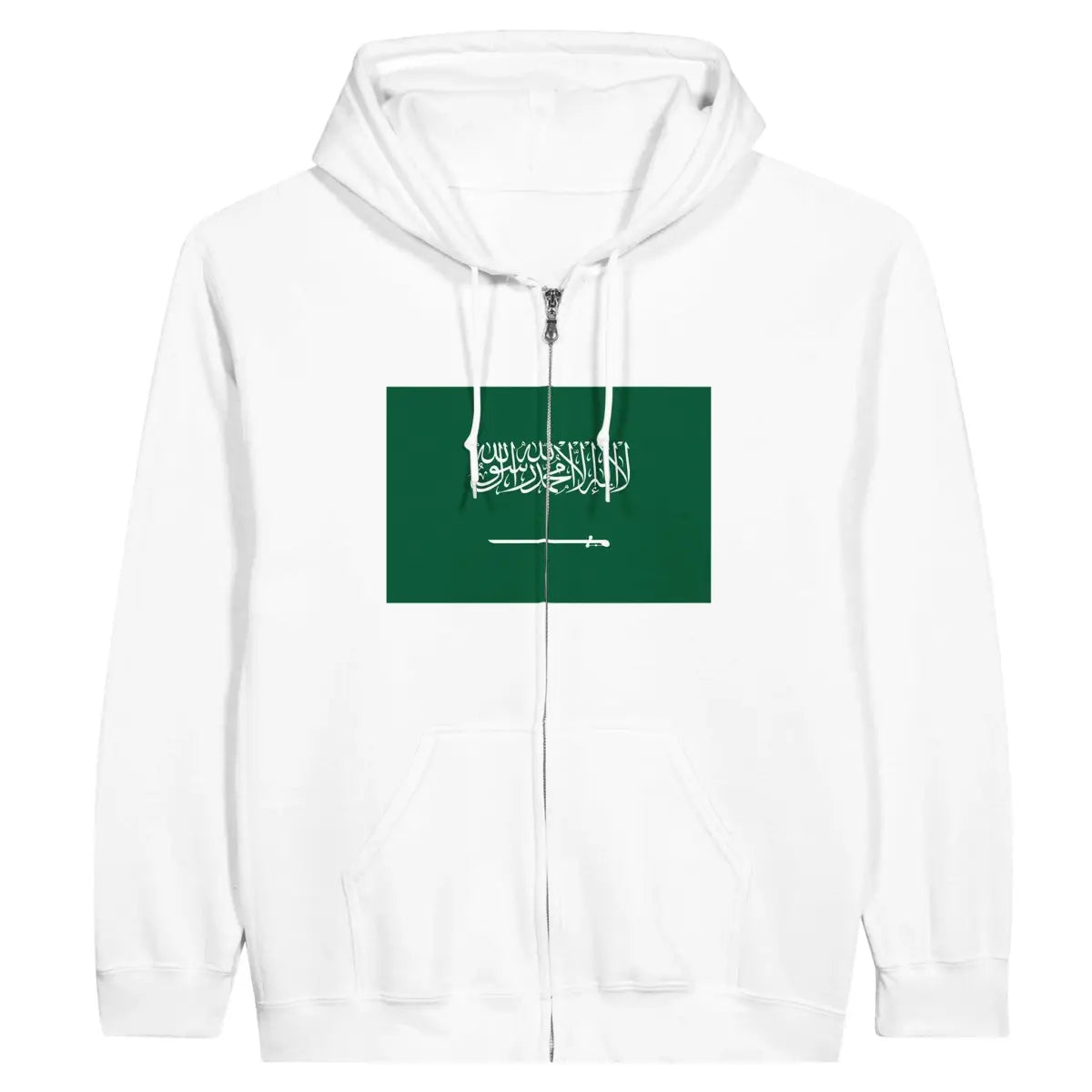 Sweat à capuche drapeau arabie saoudite à fermeture éclair - pixelformaflag