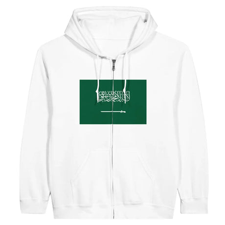 Sweat à capuche drapeau arabie saoudite à fermeture éclair - pixelformaflag