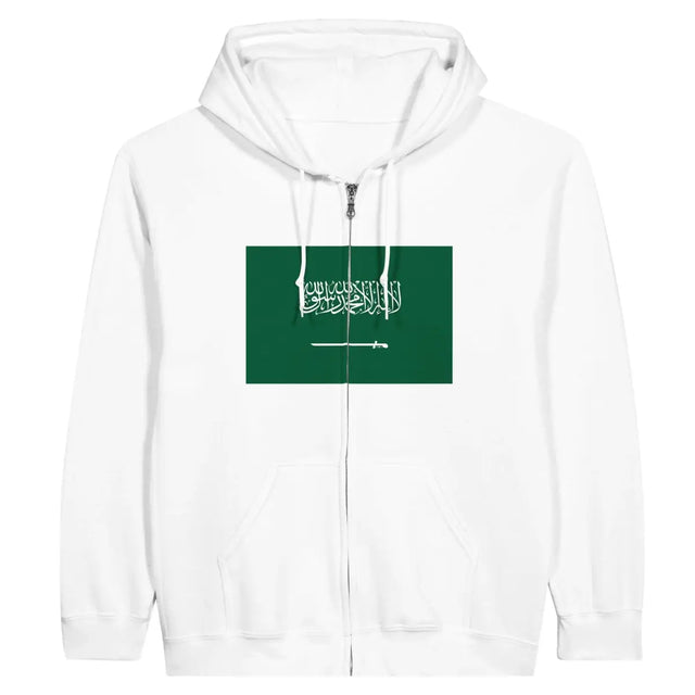 Sweat à capuche drapeau arabie saoudite à fermeture éclair - pixelformaflag