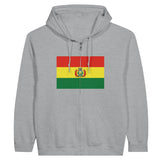 Sweat à capuche drapeau bolivie à fermeture éclair - pixelformaflag