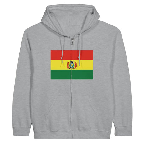 Sweat à capuche drapeau bolivie à fermeture éclair - pixelformaflag