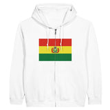 Sweat à capuche drapeau bolivie à fermeture éclair - pixelformaflag