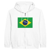 Sweat à capuche drapeau brésil à fermeture éclair - pixelformaflag