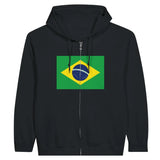 Sweat à capuche drapeau brésil à fermeture éclair - pixelformaflag