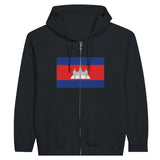 Sweat à capuche drapeau cambodge à fermeture éclair - pixelformaflag