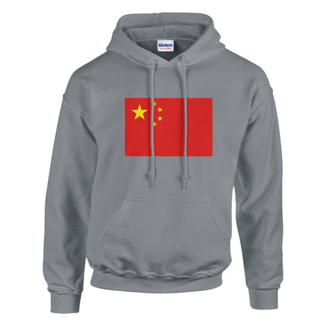 Sweat à capuche drapeau chine coton mélangé broderie
