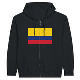 Sweat à capuche drapeau colombie à fermeture éclair - pixelformaflag