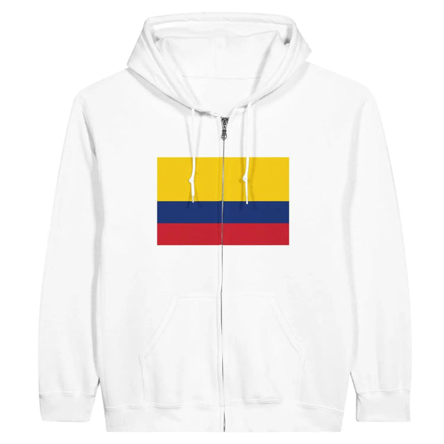 Sweat à capuche drapeau colombie à fermeture éclair - pixelformaflag