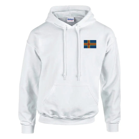 Sweat à capuche drapeau d’åland en broderie - pixelformaflag