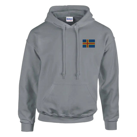 Sweat à capuche drapeau d’åland en broderie - pixelformaflag