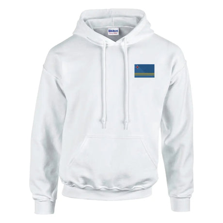 Sweat à capuche drapeau d’aruba en broderie - pixelformaflag