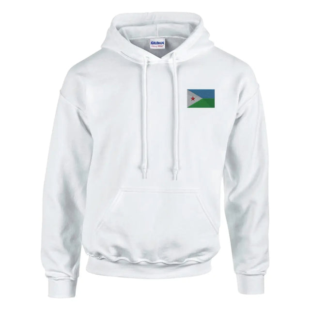 Sweat à capuche Drapeau de Djibouti en broderie - Pixelforma 