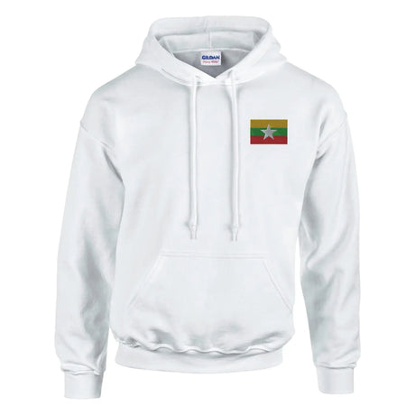Sweat à capuche drapeau de la birmanie en broderie - pixelformaflag