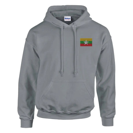 Sweat à capuche drapeau de la birmanie en broderie - pixelformaflag