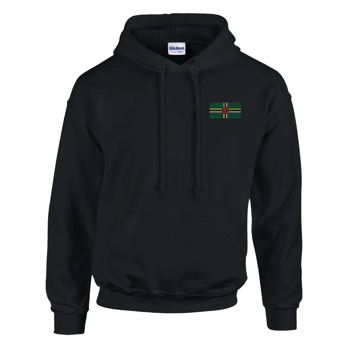 Sweat à capuche drapeau de la dominique en broderie - pixelformaflag